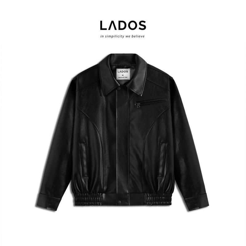 Áo Khoác bomber da nam LADOS - 2118  chất da PU nhập khẩu cao cấp có túi trong, phong cách Sành Điệu Thời Trang