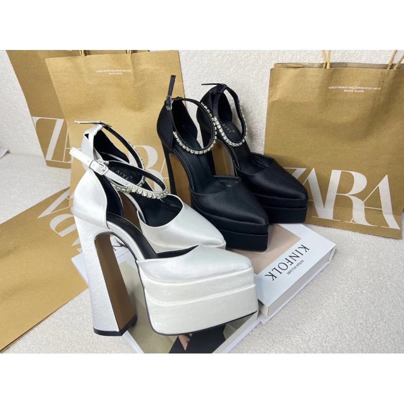 GIÀY 15 PHÂN CAO GÓT NỮ HOTTREND ĐÍNH ĐÁ XOÀN SANG CHẢNH CÁ TÍNH PHÙ HỢP MỌI BỘ ĐỒ PAMIU SHOES Có Quai 1