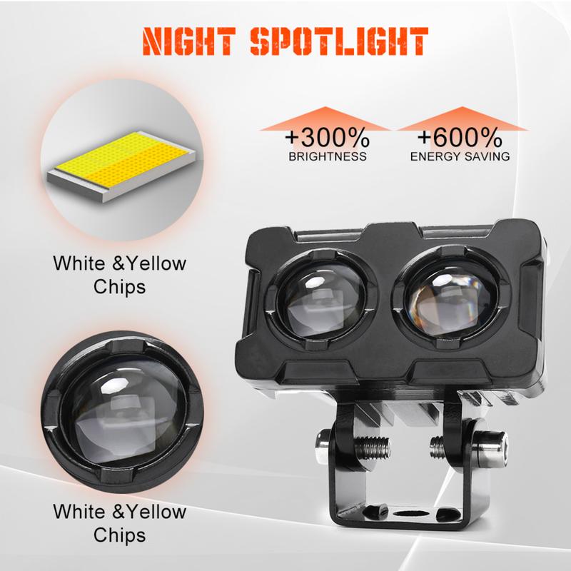 2PCS Lampu Tembak Lampu Sorot 2 Mata lampu mobil SQL Lampu Tembak LED Laser SQL OWL Laser LED D3 SQL 2 Mata Putih Kuning Car Kabel Truk 5