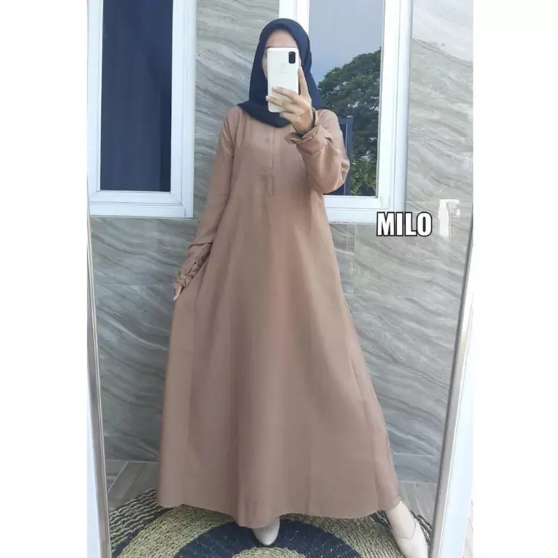 Gamis Basic Polos/ Dress Wolfis Basic Syar'i Mewah 1