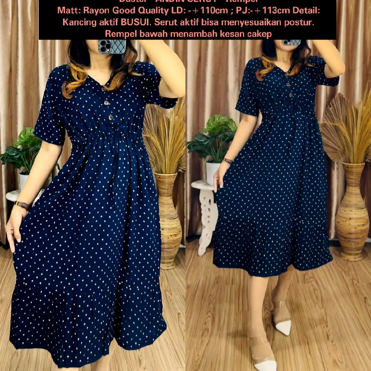 Navy Serut POLKADOT