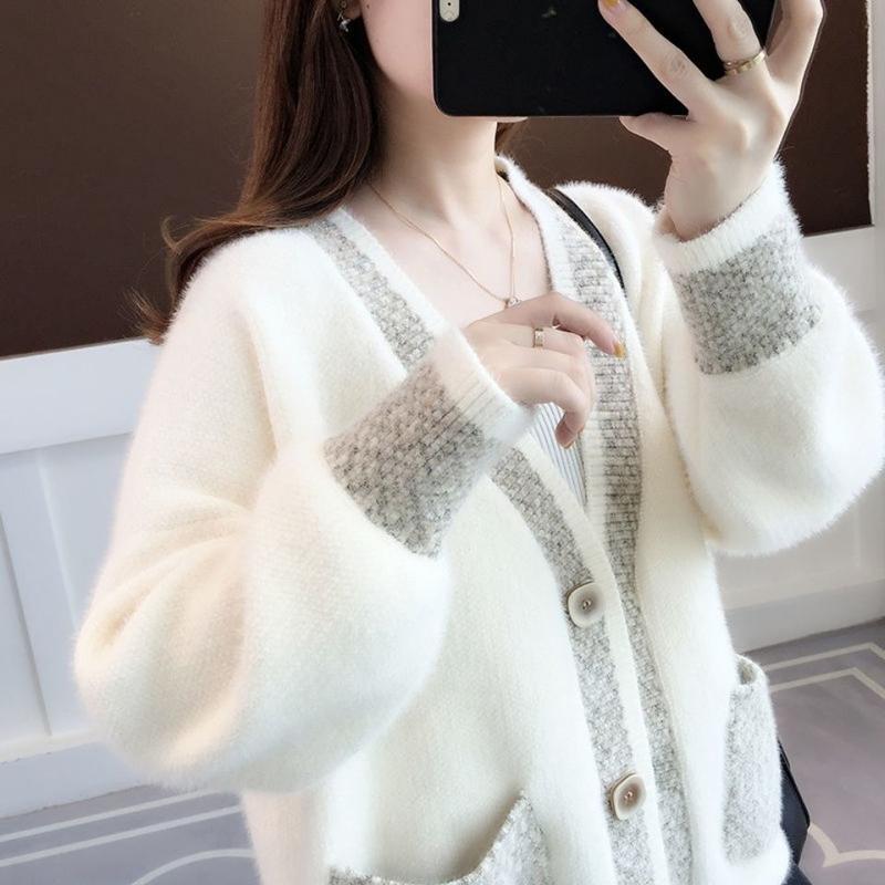 Product Introduction of Áo Len Lông Chồn Nhân Tạo, Hàng Mới Về Thu Đông 2022, Áo Khoác Cardigan Dệt Kim, Phong Cách Người Nổi Tiếng Trực Tuyến, Dành Cho Học Sinh Nữ, Phong Cách Hàn Quốc, Dáng Rộng Vừa Vặn, K263 Top Women 11