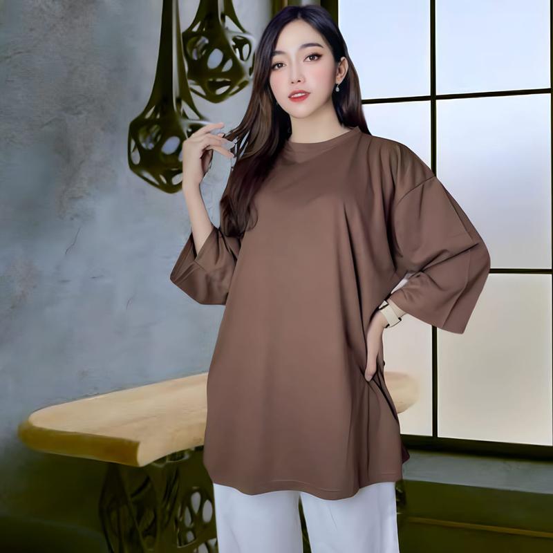 DEWIE ATASAN OVERSIZE LD 130 POLOS BASIC baju wanita kaos oblong Panjang Variasi Kombinasi DEWIE ATASAN OVERSIZE LD 130 POLOS BASIC baju wanita kaos oblong Panjang Variasi Kombinasi