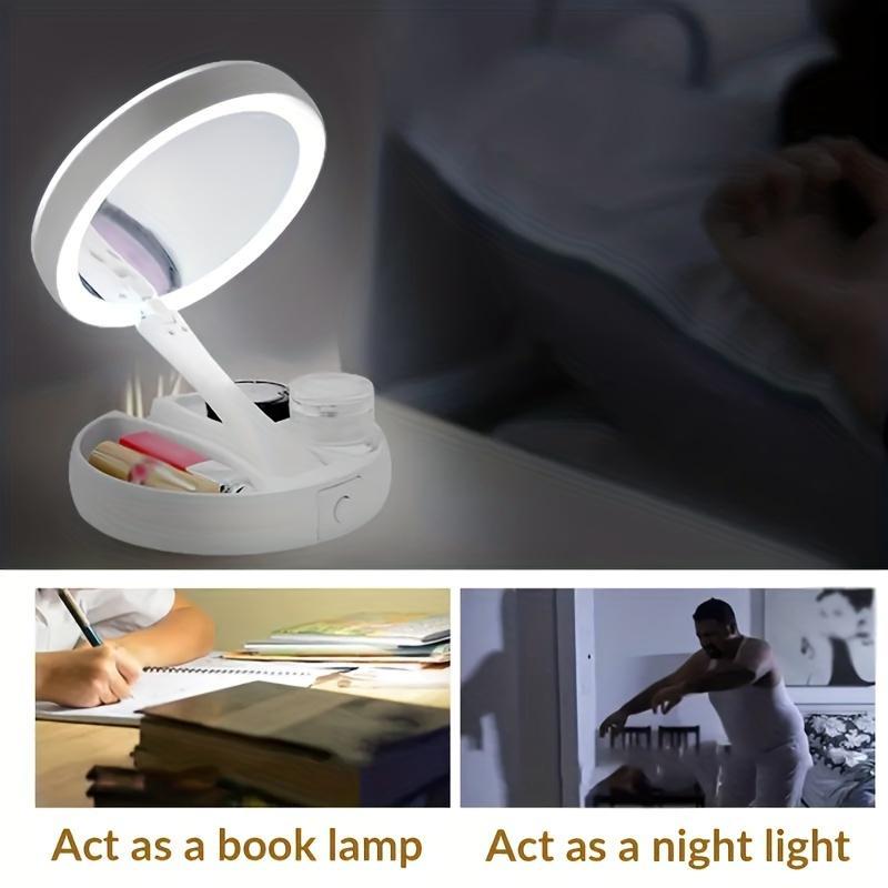 Magnifying LED Makeup Mirror with Light, Battery/USB Powered Mirror, Beauty Gift for Women, Batteries Not Included, Smart Mirror for Home Decor, Bathroom Accessory, Gadgets 8