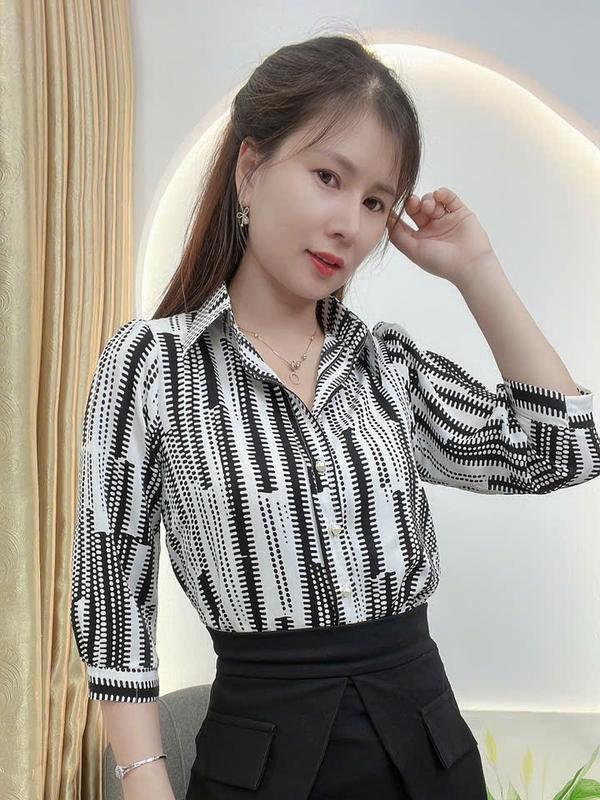 SM22- ÁO SƠMI HỌA TIẾT TAY LỠ ĐƠN GIẢN TRẺ TRUNG 4