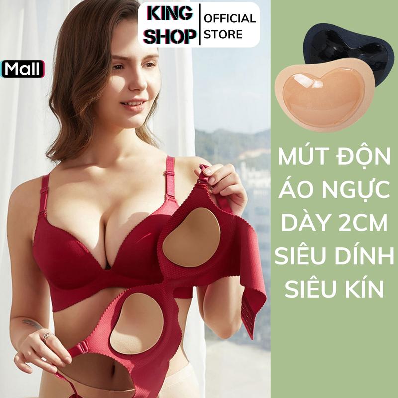 Mút độn nâng ngực có lớp keo dán vào áo chống trượt siêu mềm mại như thật thông thoáng không lộ Miếng độn ngực silicon KING SHOP Bra Nữ Kem Women Vietnam Đệm lót D2001