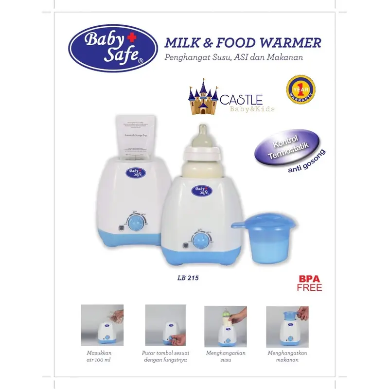 Castle - Baby Safe Bottle Warmer LB215 - Penghangat Susu & Makanan 0