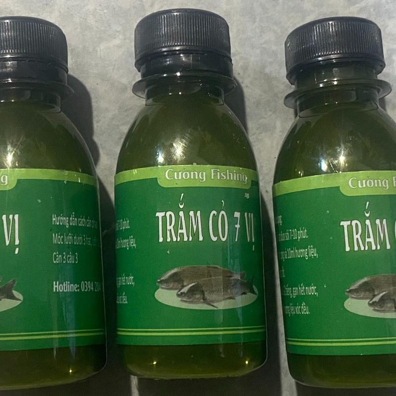 hương liệu trắm cỏ 7 vị dạng nước mầu xanh câu cá nền tổng hợp trộn được cả cám cá