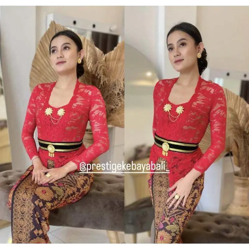(TERLARIS KEBAYA) Kebaya brokat bali sofia strait kutubaru atasan kebaya lengan panjang tanpa kancing termurah dan terlaris 8