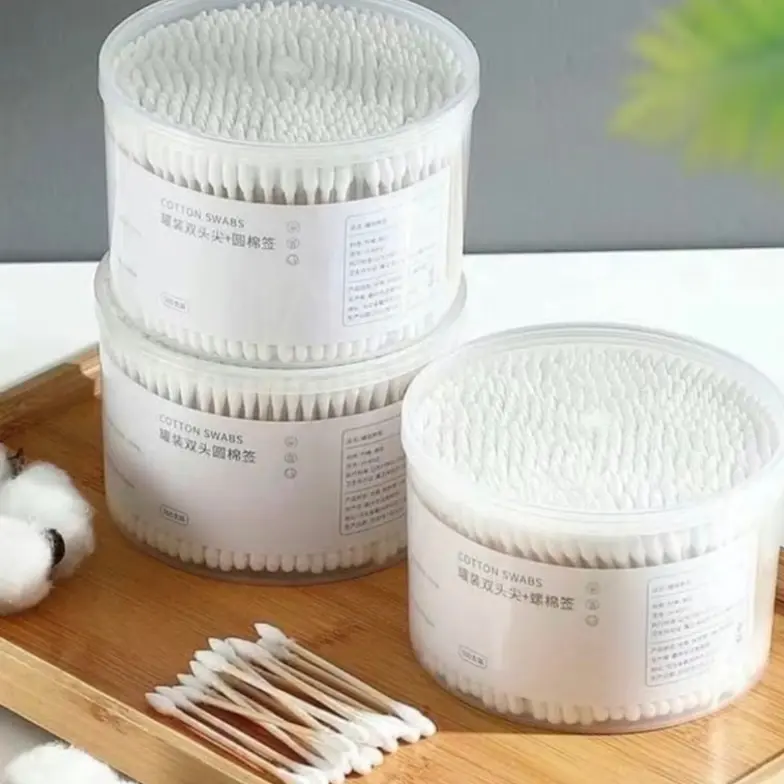 (siêu rẻ) COM BÔ 3 Hộp 500 tăm bông thân gỗ 2 đầu tròn cao cấp dùng cho người lớn - không sơ bông, an toàn khi sử dụng