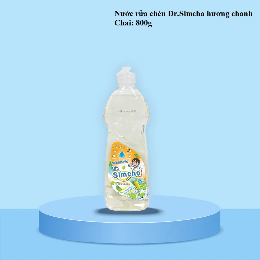 Nước rửa chén Dr.Simcha hương chanh 800g