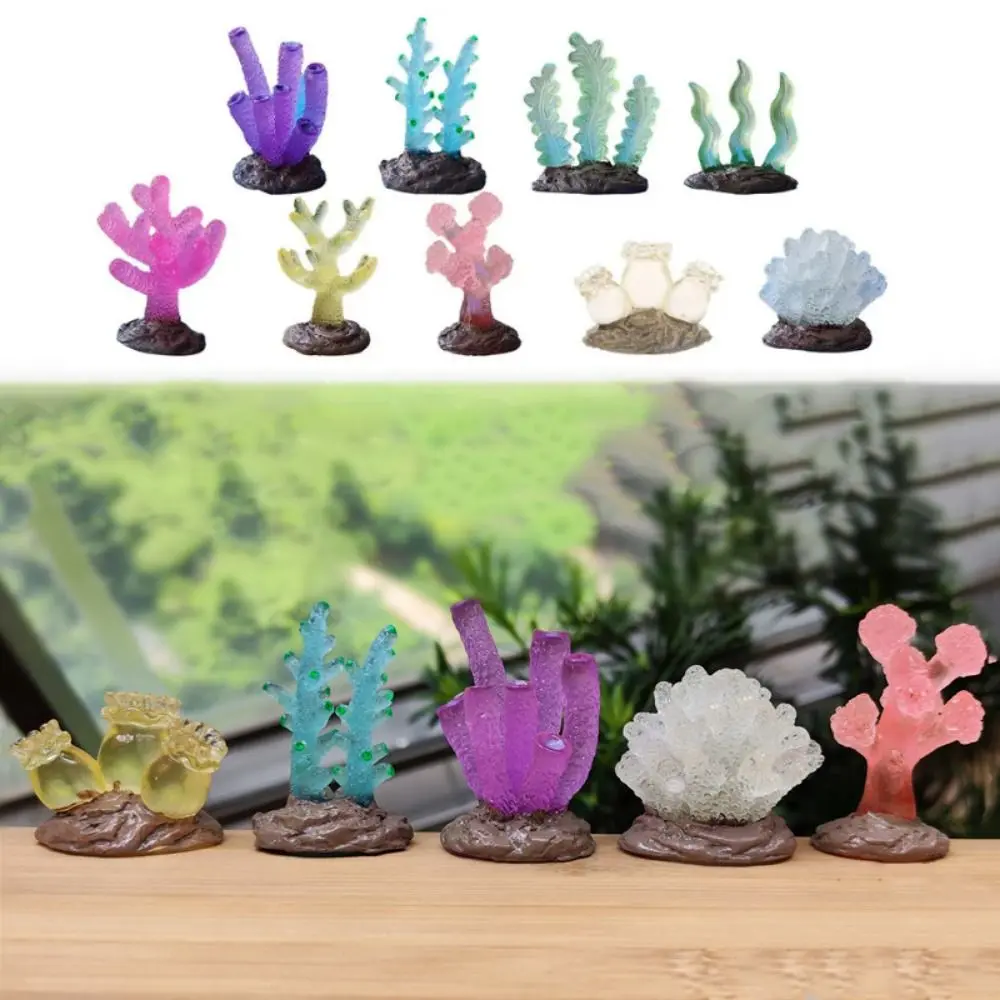 Coral Figure Decorative Luminous Coral Reefs Simulation Lifelike Simulation Coral Reefs Luminescent Resin Landscape Coral Landscaping