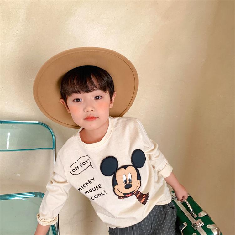 Product Introduction of Áo Thun Trẻ Em, Hàng Mới Về Mùa Thu 2022, Dành Cho Bé Trai Và Bé Gái, Có Miếng Dán Chuột Hoạt Hình, Làm Bằng Cotton Nguyên Chất, Dài Tay, Áo Chui Đầu Cho Em Bé Áo Sơ Mi Cơ Sở 9
