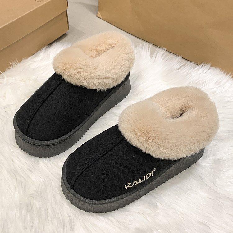 Product Introduction of Women's Cotton-Padded Shoes Winter 2024 New Popular Home Warm Velvet Cotton Slippers Non-Slip Simple Advanced Snow Fashionable Boots 28
