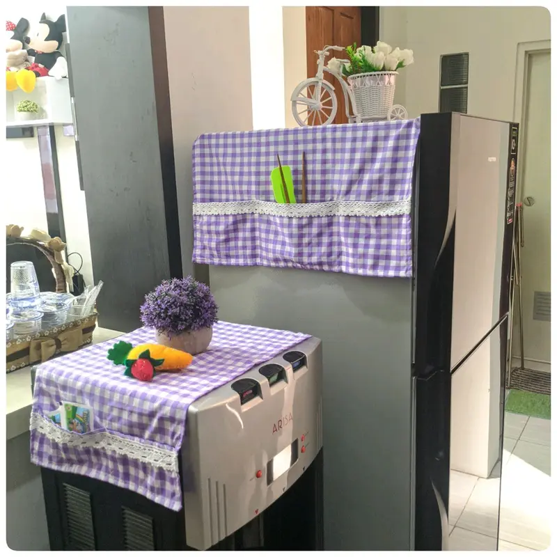 paket 2in1 taplak,tutup, pelindung kulkas dan dispenser galon bawah Biru 0