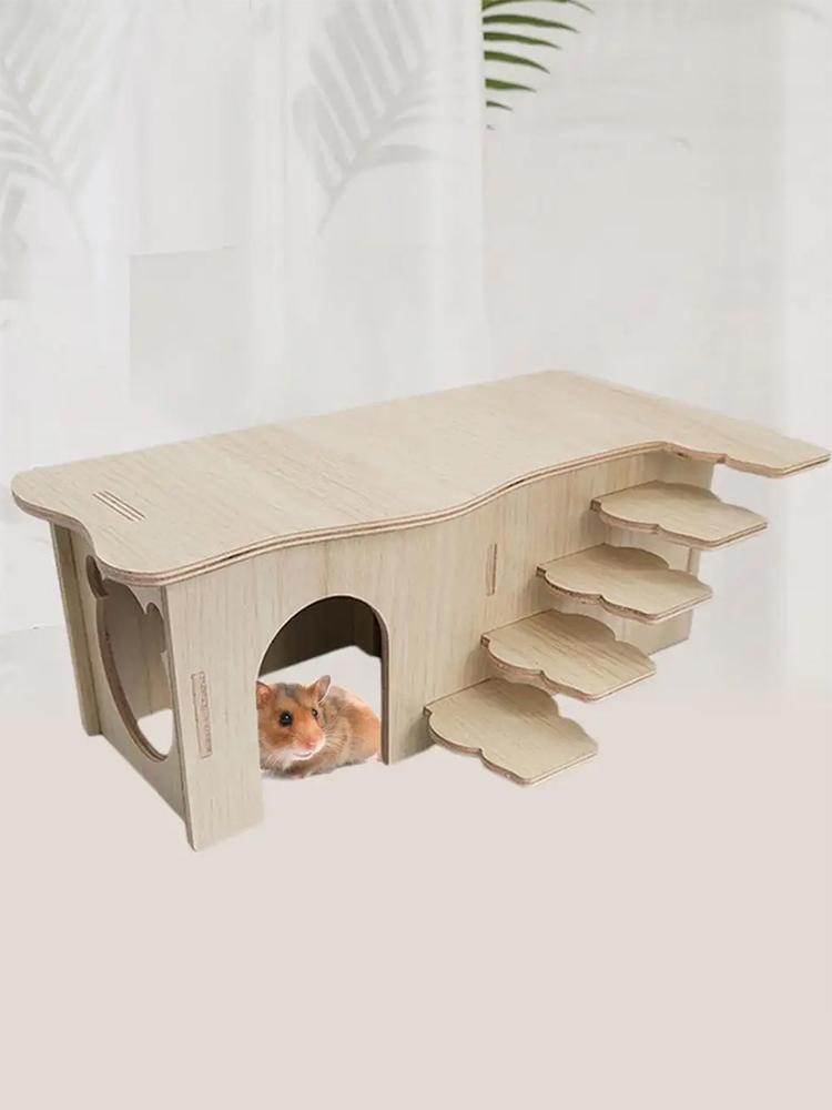 Product Introduction of Hamster house toys for hamsters small animals hideout hamster hiding house summer wooden 15