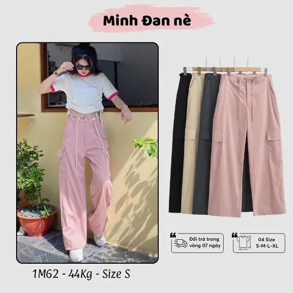 Quần Suông Dây Rút Túi Hộp 2 Bên 5 Màu Hottrend 2023 MDQ02 Kaki Nữ