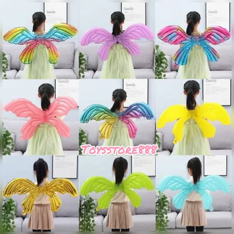 Balon sayap/balon foil kupu kupu/balon huruf /balon latex /balon ulang tahun/ dekorasi ulang tahun Gold Biru Kuning Pink Putih 3