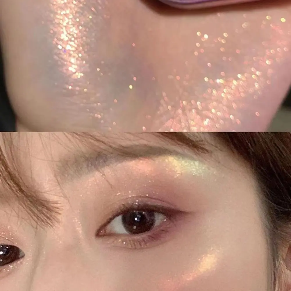 Two Tone Highlight Makeup Palette Soft Texture Long LastingEnhances Complexion Three In One Highlight Powder Blusher Eye Shadow