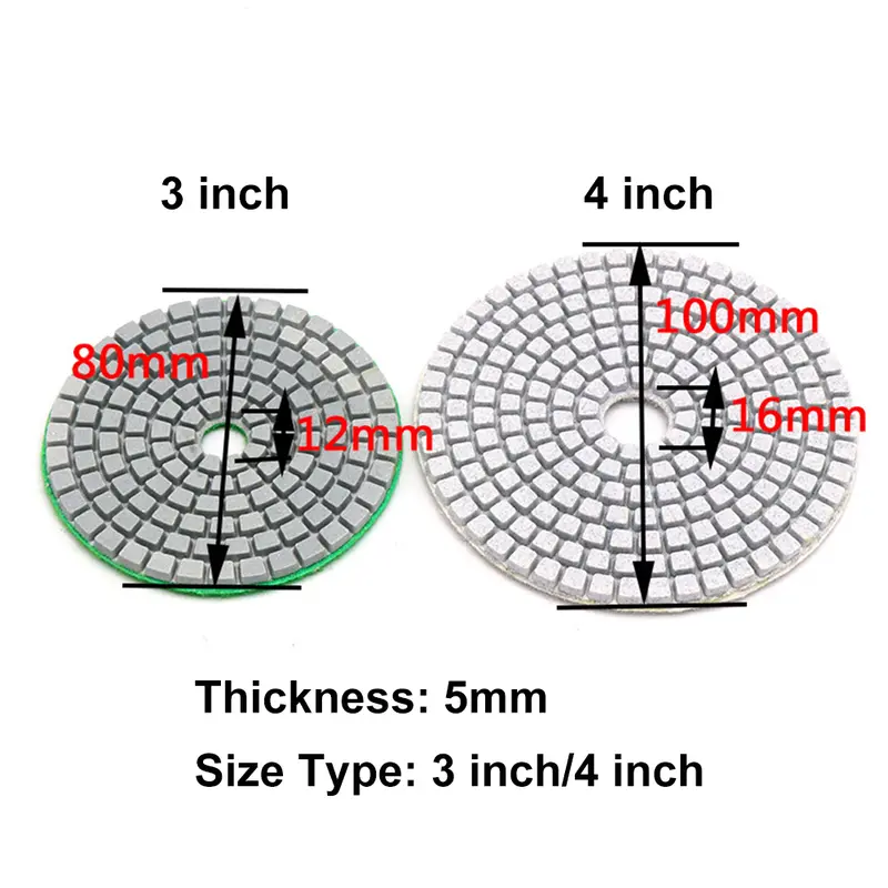 Đĩa Mài Chà Nhám 3 Inch, Miếng Đánh Bóng Ướt Cho Gạch, Đá Cẩm Thạch, Đá Gốm 4