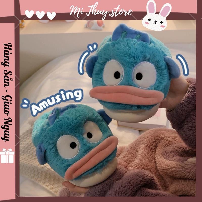(Chọn tăng 1 size) Dép bông nam nữ  dễ thương mang ra ngoài CÁ HỀ VÔ TRI BÔNG