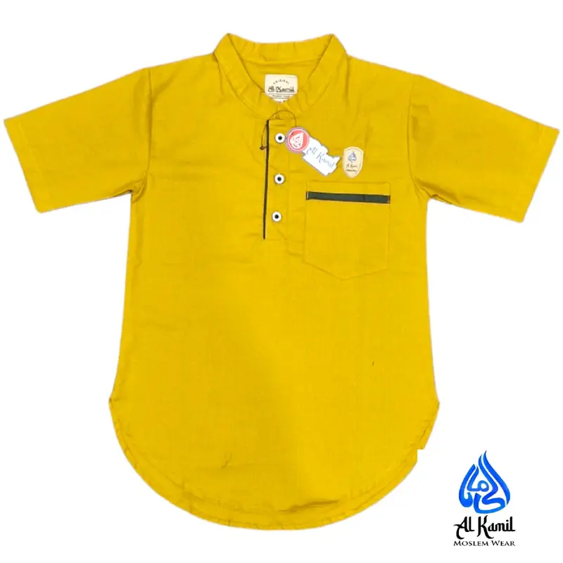 ATASAN KOKO KURTA ANAK 1-10THN Katun SIGARET Polos Setrip Muslim Tangan Pendek celana Panjang Remaja baju laki2 1–12 5
