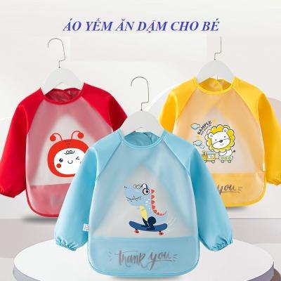 Áo Yếm Ăn Dặm Dài Tay Cho Bé Tạp Dề Cho Bé Có Máng Dễ Dàng Vệ Sinh Tiện Mang Đi Du Lịch 