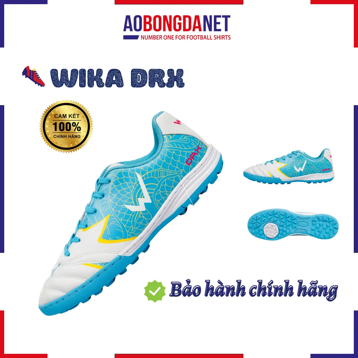 Giày Bóng Đá Wika DragonX Sport Chính Hãng, Giày Đá Banh Wika Chất Liệu Da Microfiber Cao Cấp Đã Khâu Full Đế Sneaker Sport
