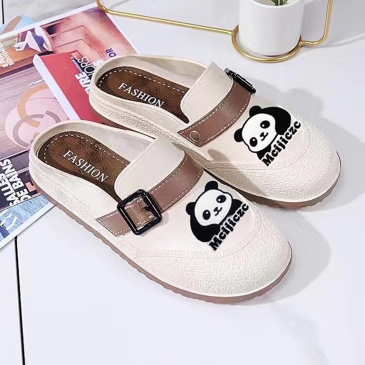 BBBB-809【Gấu Trúc Anh】- Giày Lỗ Bao Đầu nữ 2024 đế dày mùa hè 3 màu DéP Shoes dép  giả 3