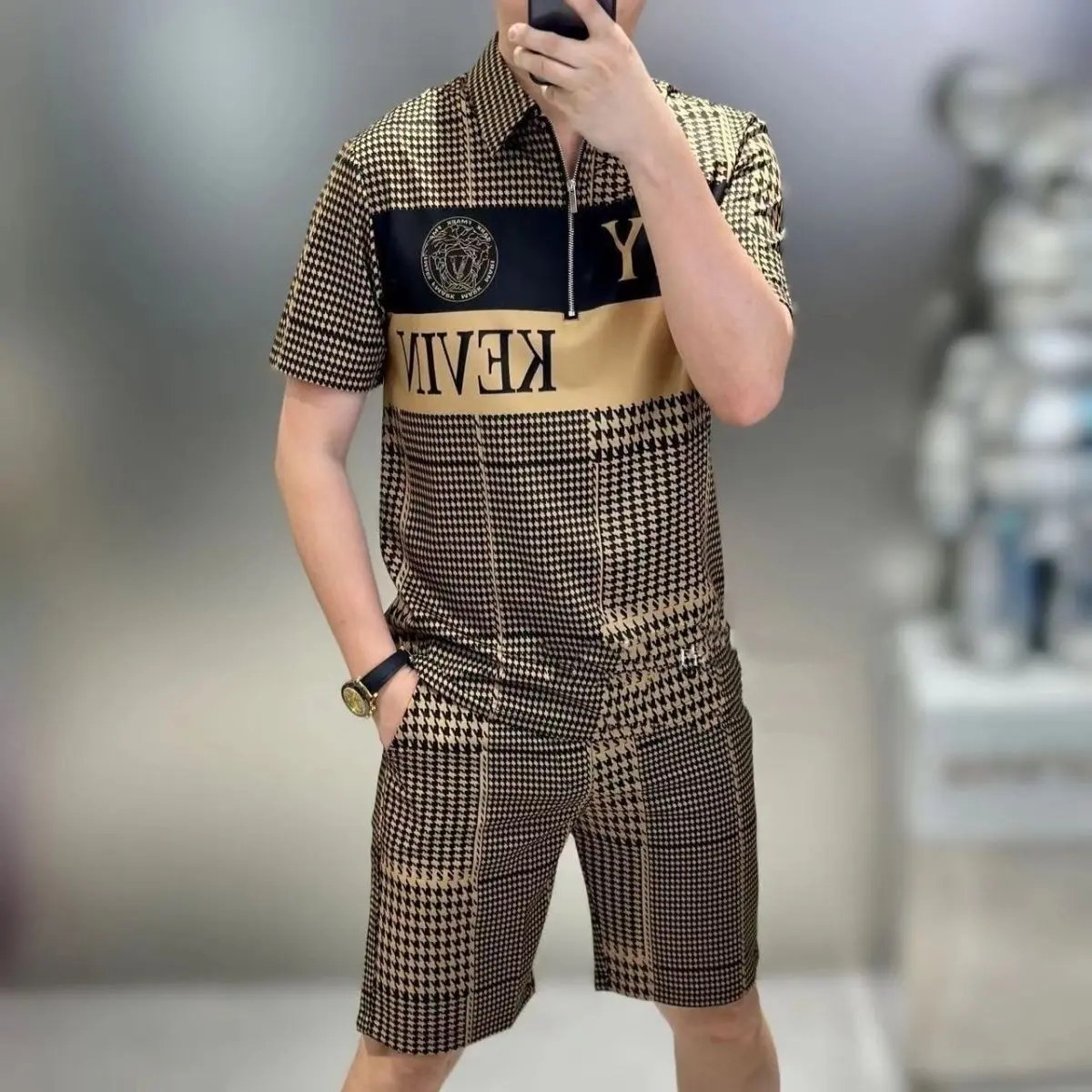 Bộ thể thao  Kevin nam nữ  mùa hè Thời trang  quần áo hợp xu hướng menswear