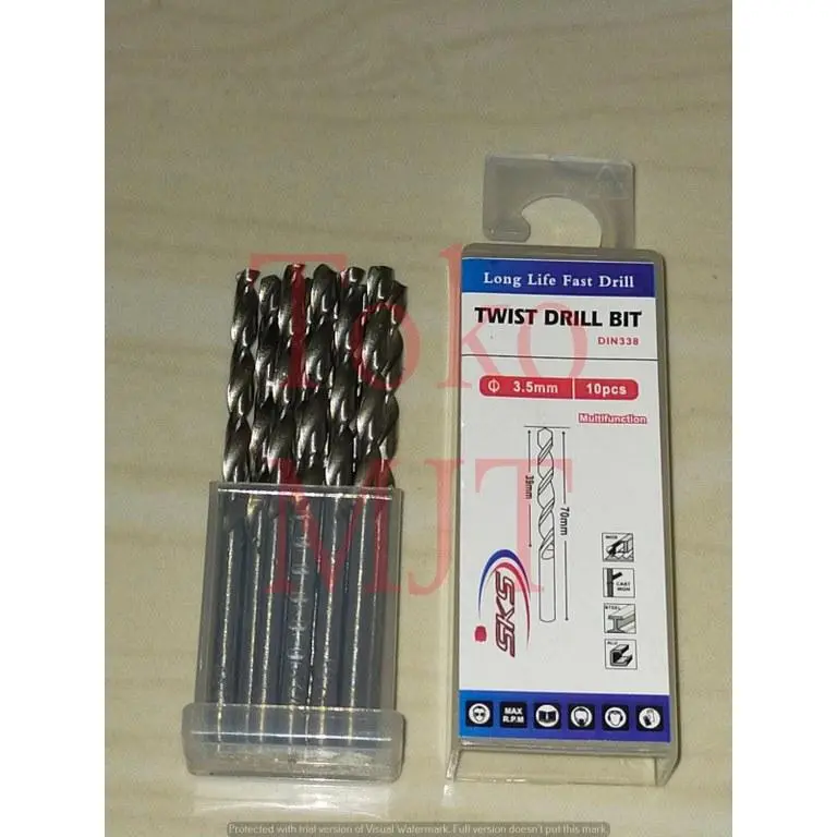 Mata Bor Besi HSS 3mm 3.5mm 4mm 4.5mm 5mm 5.5mm 6mm 6.5mm 7mm 7.5mm 8mm 8.5mm 9mm 9.5mm 10mm SKS