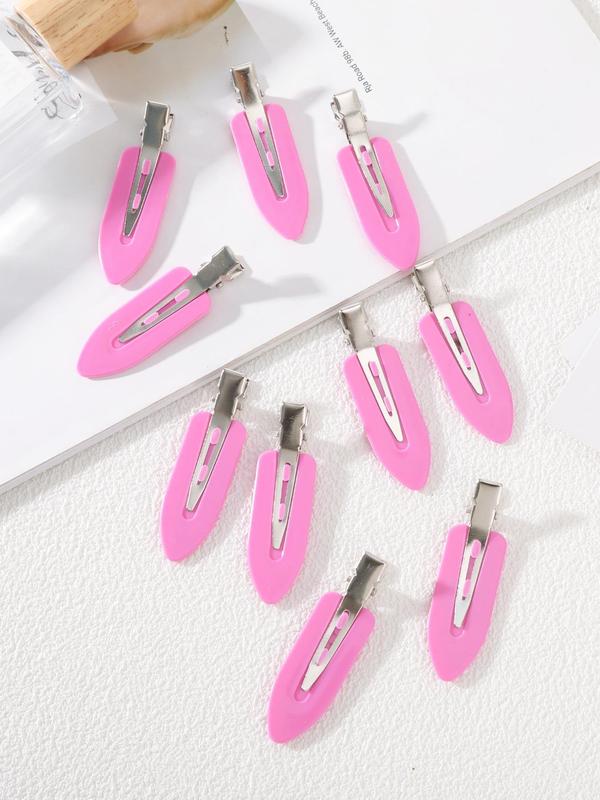 Casual Trendy No Crease Hair Clips for Women, 10pcs/set Simple Style Plain Color Snap Hair Clips, Fashionable Hair Accessories for Girls for Daily Use, Shower, Makeup, Skincare, Hairstyle Accessory 6
