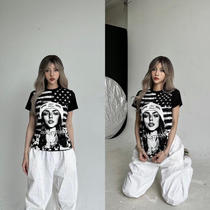 Áo thun body nữ dáng croptop màu đen Áo thun babytee body tôn dáng hack eo Bigsize Kim Ngân từ 50kg đến 100kg M/L/XL/XXL AX9