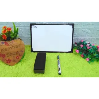 PAHE-WB2030 PAKET HEMAT PLUS SPIDOL DAN PENGHAPUS! WHITE BOARD BLACK BOARD PAPAN TULIS  BELAJAR ANAK 2 SISI BOLAK BALIK 0