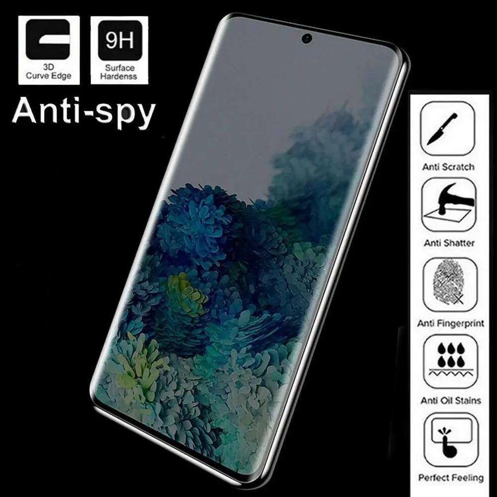 Magtim Full Cover Private Screen Protector For Samsung Galaxy S8 S9 S10 S20 Note 8 9 10 Plus Antispy Tempered Privacy Glass