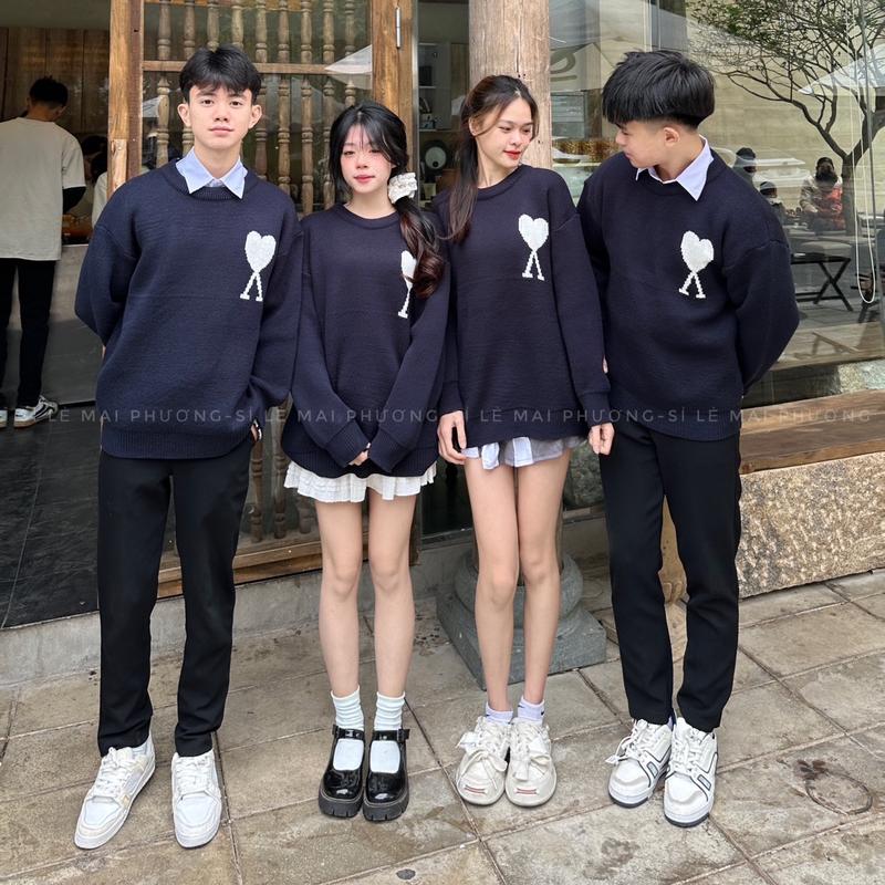  ÁO LEN NAM NỮ TRÁI TIM ÁT THÊU 