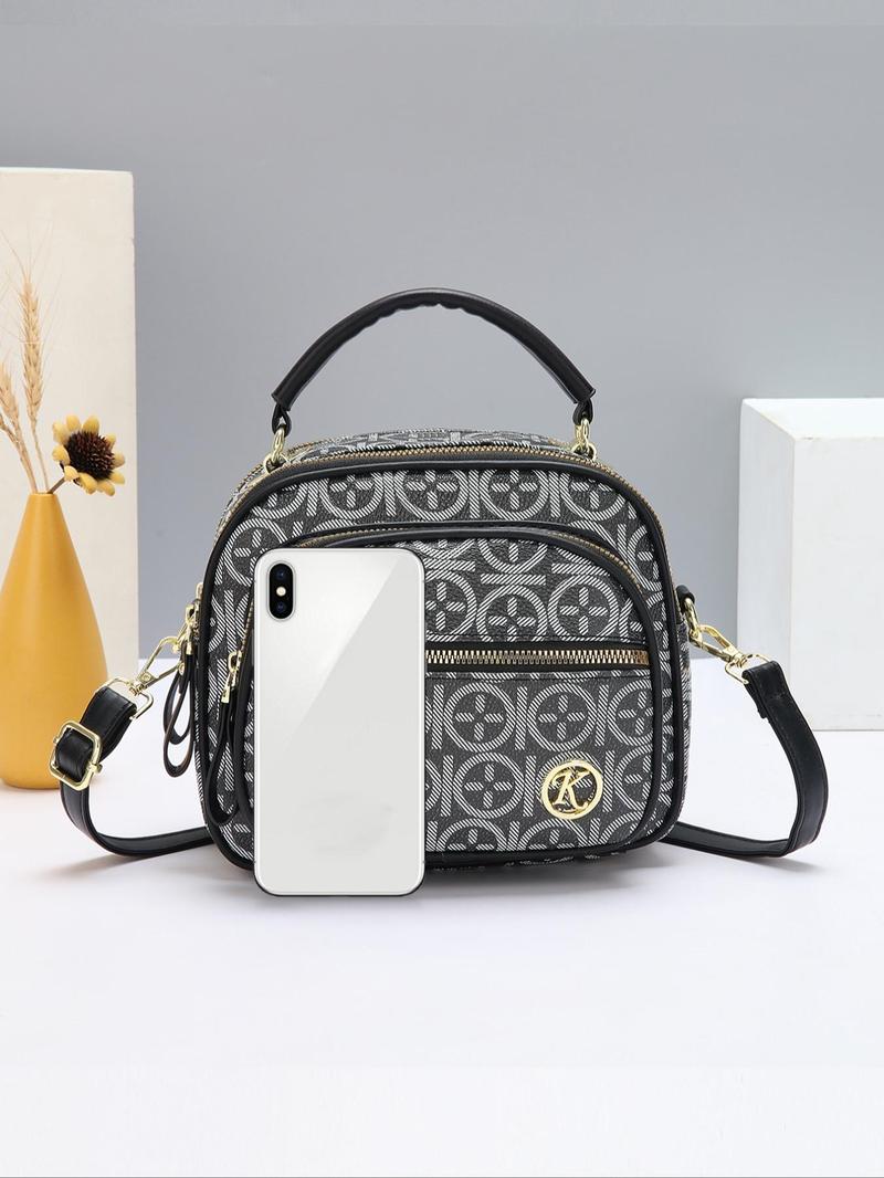Product Introduction of Women's Elegant Fashion Geometric Pattern Handbag, Multi-functional Large Capacity Crossbody Bag, Fashion Designer Bag for Daily Use 3
