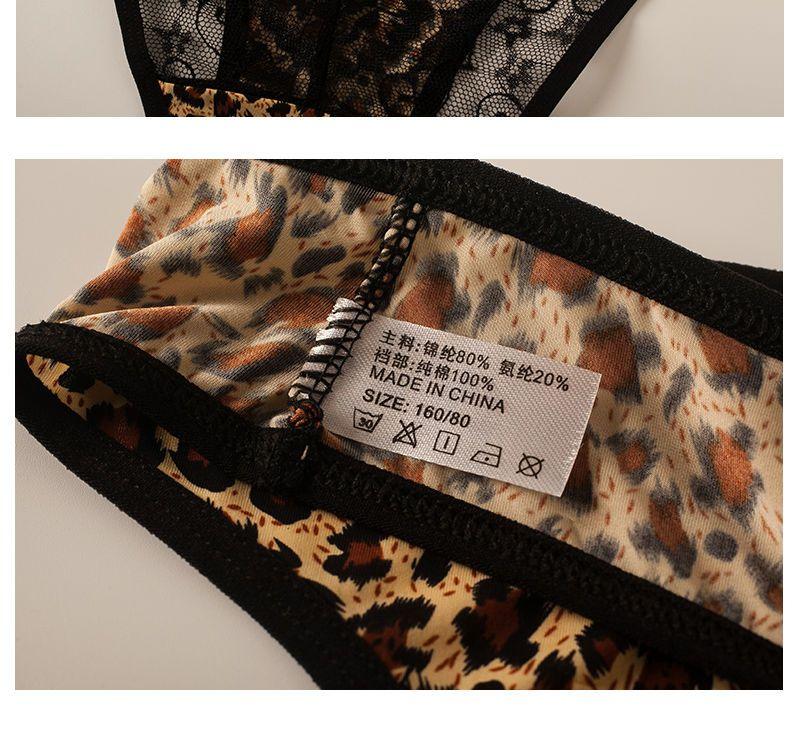 Product Introduction of Sexy Lace Seamless Underwear Temptation Hot T-Back Crotch Pure Cotton Low Waist High-Grade Leopard Print Thin T-Shaped Underwear Ladies 18