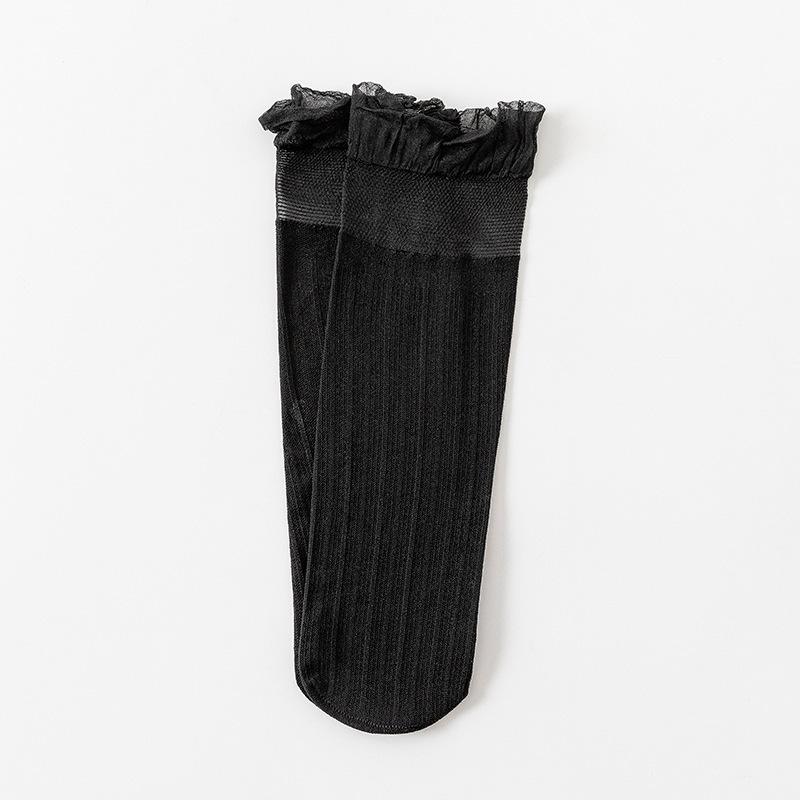 Tất Pha Lê Trong Suốt, Siêu Mỏng, Selvedge Dây, Quần Tất Nữ Dài Giữa Bắp Chân, Xuyên Thấu, Ren, Mùa Xuân Và Mùa Hè, Hàng Mới Về Năm 2025 6