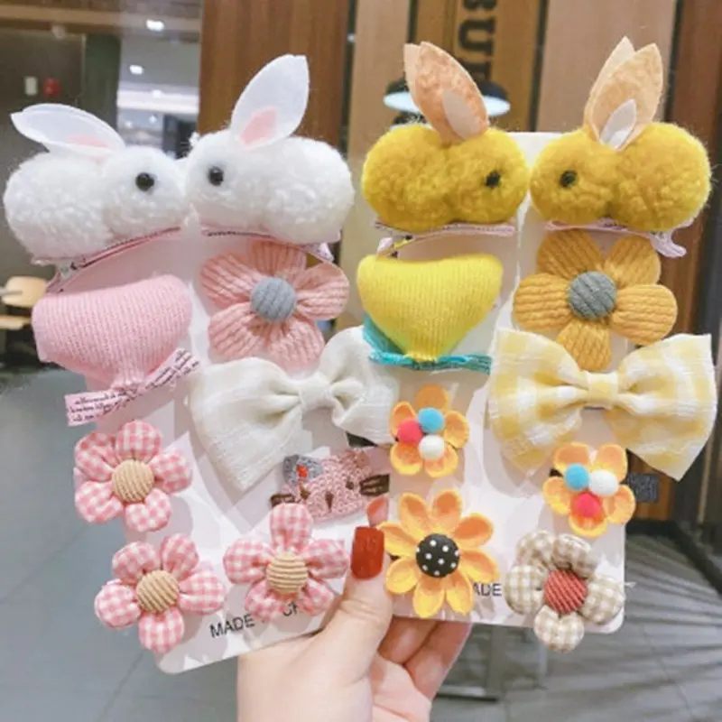 Kẹp Tóc Thỏ, Bộ 9 Chiếc, Kẹp Tóc Trẻ Em Dễ Thương, Kẹp Đầu Trẻ Em, Thời Trang, Màu Kẹo Ngọt, Phụ Kiện Tóc Cho Bé Gái 2