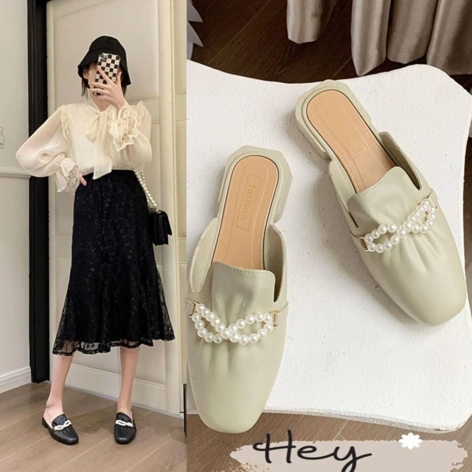 Sandal Wanta Flat Karet Jelly MARIA import / Sendal Perempuan Jelly Flat Selop karet Hitam Shoes Wanita