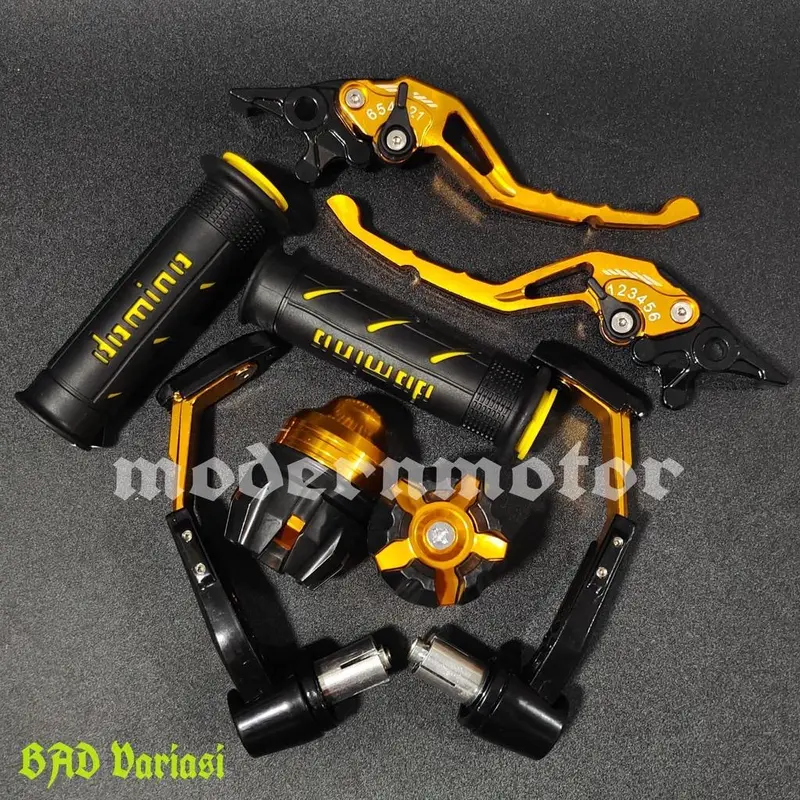 paket hemat 4 in1 Handle sisik CNC Stelan + Handgrip Dominoo + Proguard robot + Jalu as jumbo Outdoor 1
