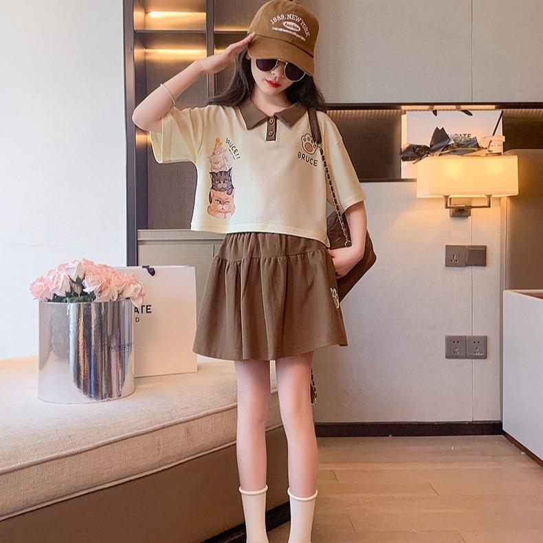 SET VÁY + ÁO polo cổ bẻ siêu xinh cho bé gái size 15-45 KG 9