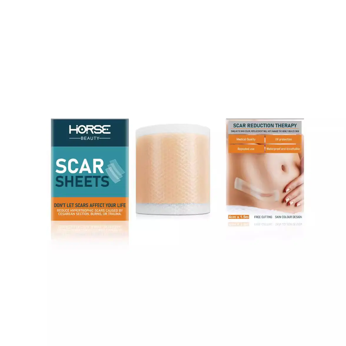 Miếng Dán Sẹo Ngựa, Miếng Dán Sẹo Phẫu Thuật Tự Dính, Silicon Cho Áo Ngực Và Cắt Cesarean, Miếng Dán Sẹo, Làm Đẹp, Bán Buôn Xuyên Biên Giới, Thích Hợp Cho Sẹo, Thích Hợp Cho Sẹo Bỏng
