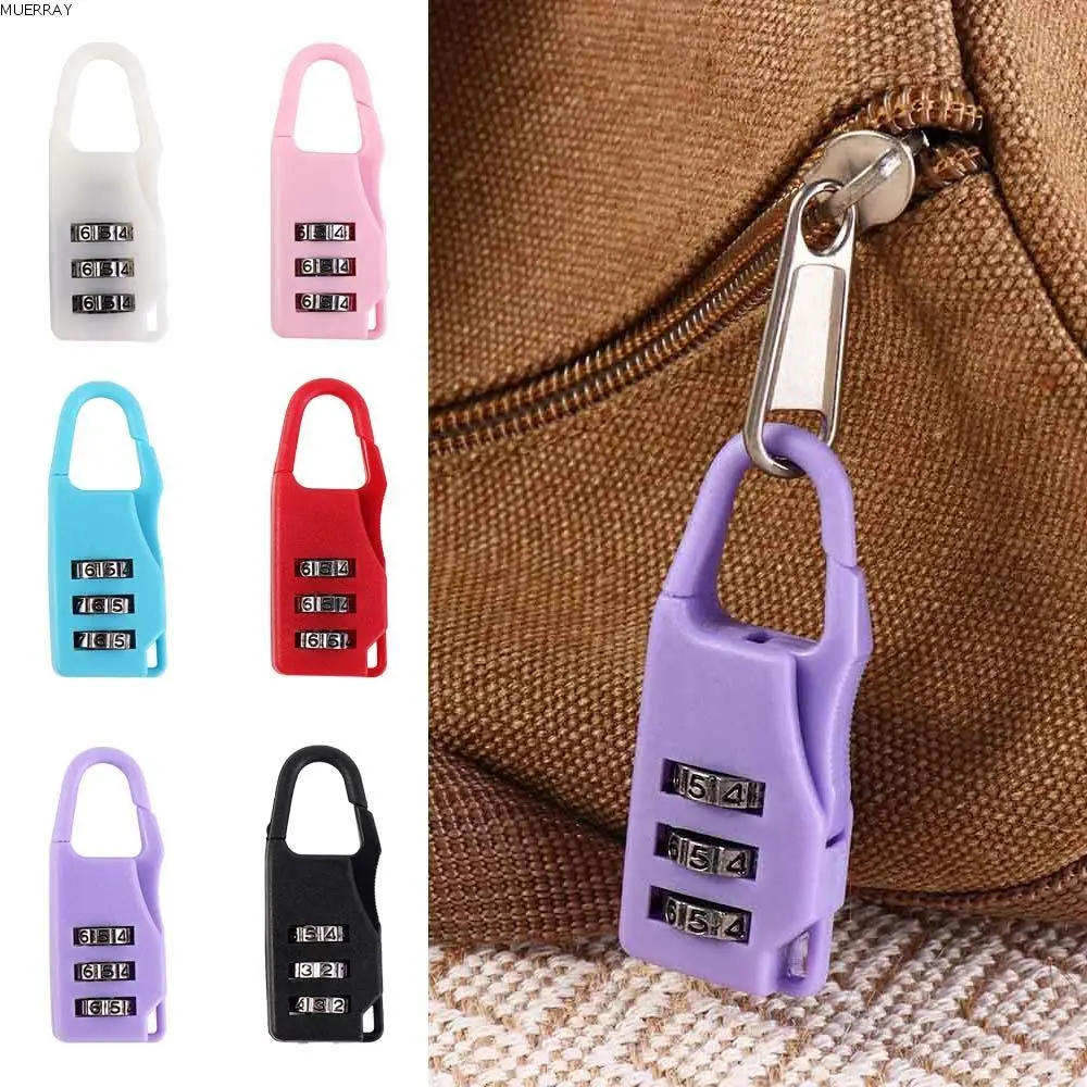 MUERRAY Portable Digit Suitcase Combination Lock Plastic 3 Dial Digit Backpack Combination Lock Luggage Travel Lock Safty Mini Combination Padlock Bag