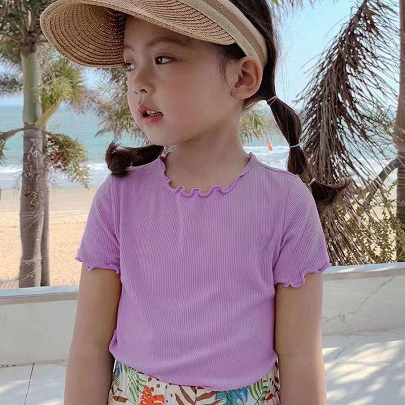 Product Introduction of Boboho – Atasan Kaos Anak Perempuan Lengan Pendek / T-shirt Polos Sutra Es / Kaos anak Fashion 7