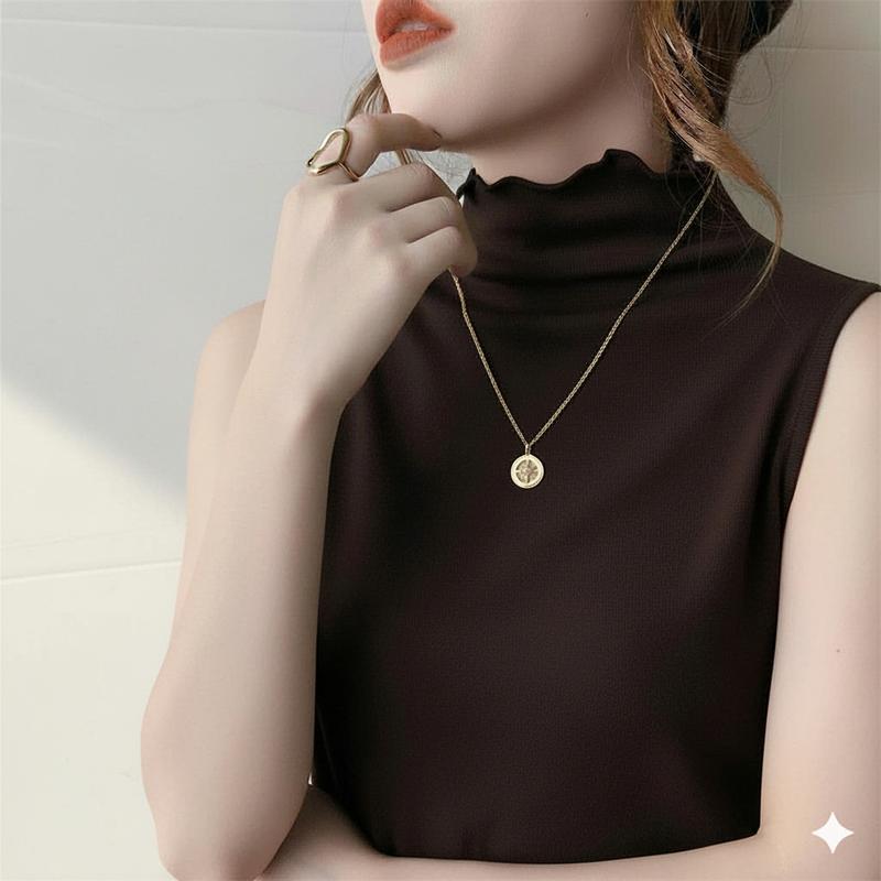 T100 {Mở Bán} Áo sát nách áo ba lỗ nữ cổ 3p thiết kế viền bèo chất zip co dãn mềm mại giữ ấm - T2 Fashion