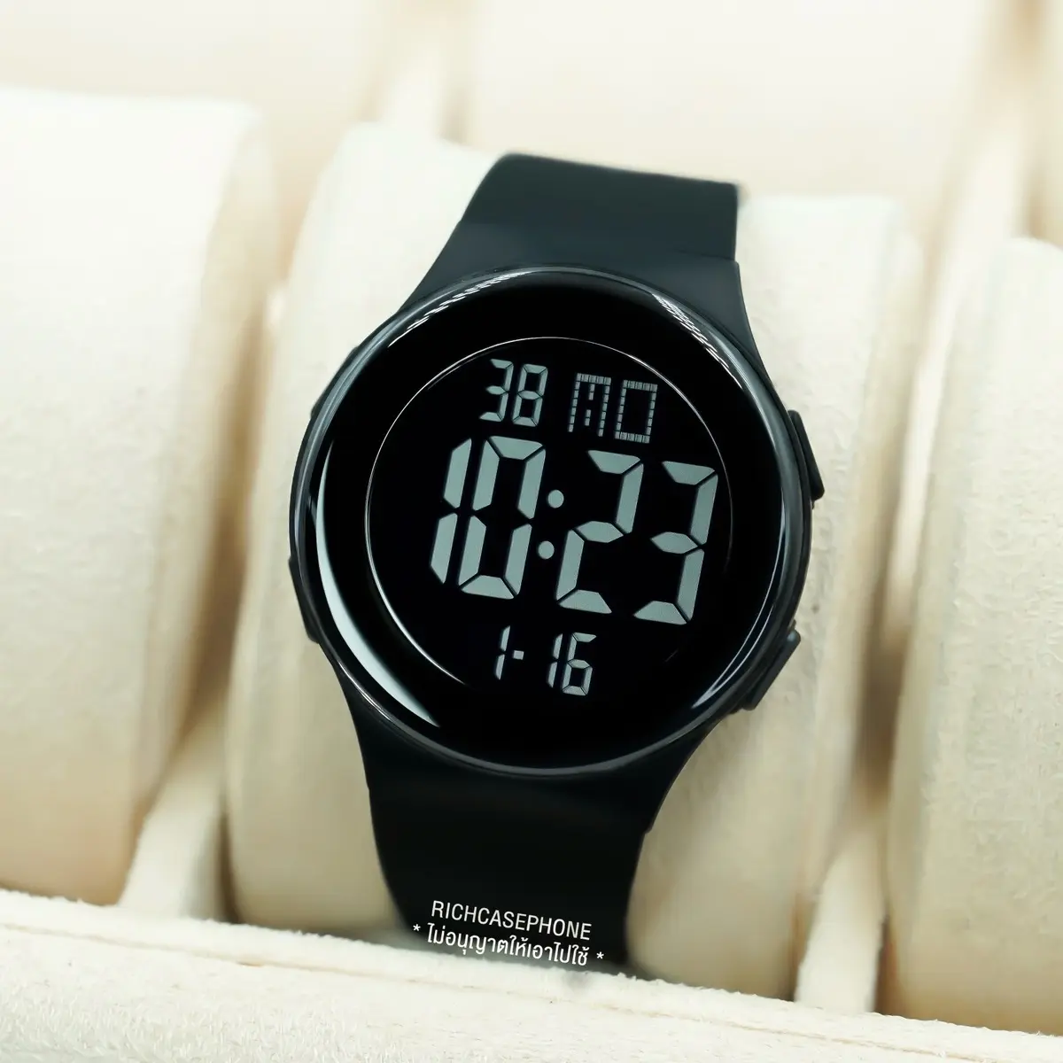 ( TM1 ) นาฬิกา TOMI - โทมิ แท้ กันน้ำ 100% ไฟ LED เต็มจอ หน้าปัดกลม 42 MM. สายซิลิโคนเรซิ่น มีหลายสี