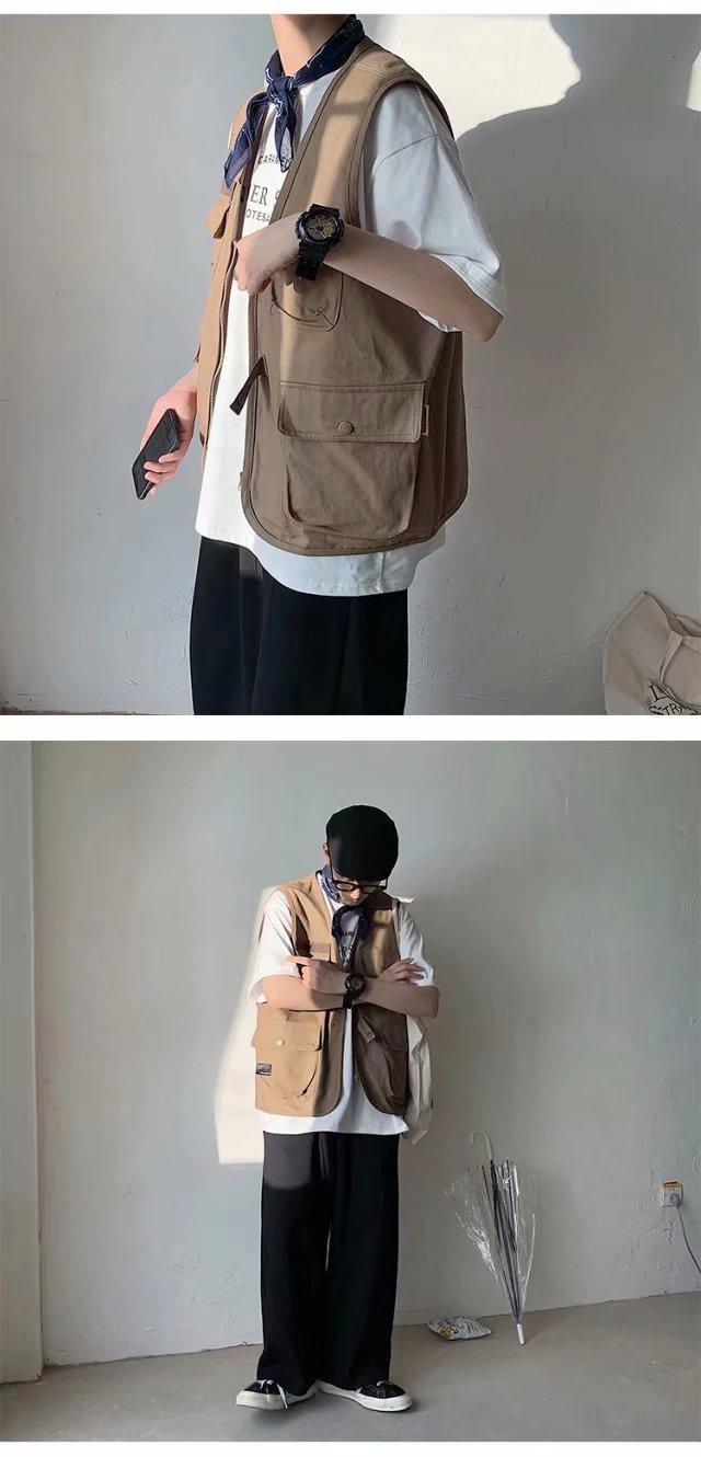Product Introduction of Áo Vest Cho Nam Nhiều Túi Plus Kích Thước Áo Vest Không Tay Cho Nam Thời Trang Quá Khổ mềm mịn 32