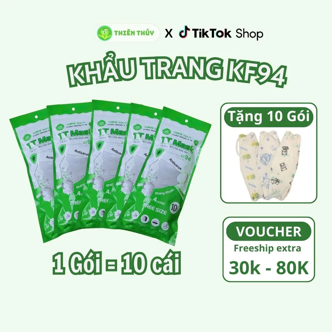 [LIVE] Combo 300 cái Khẩu trang KF94 ( Tặng 100 cái KF94 bé ) Thiên Thủy , chống khuẩn chống bụi